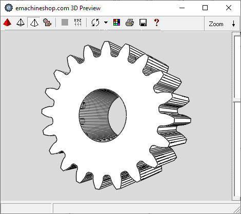 3D render of a gear in eMachineShop CAD