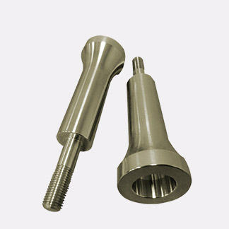 aluminum screw-like part made on a lathe