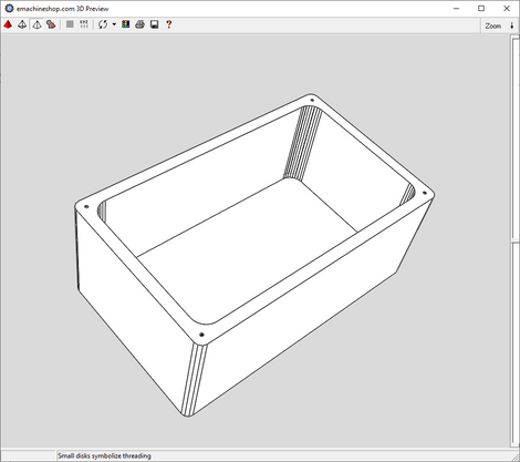 3D render of a box made in eMachineShop CAD
