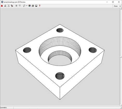 3D render of a custom bearing block made in eMachineShop CAD