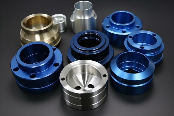CNC-machined aluminum parts with anodized finish, used in milling industry