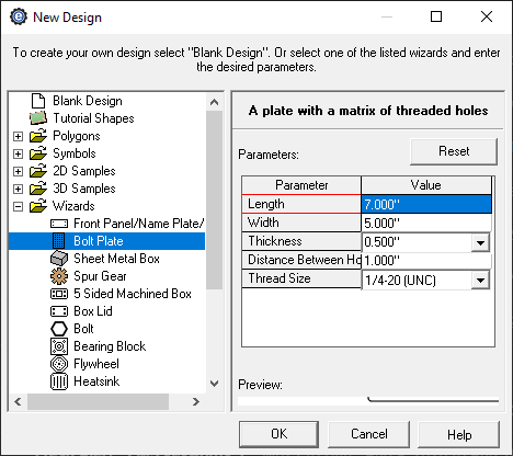 custom bolt plate creator menu in eMachineShop CAD