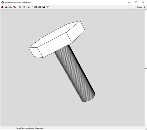 3D CAD render of a custom bolt in eMachineShop CAD