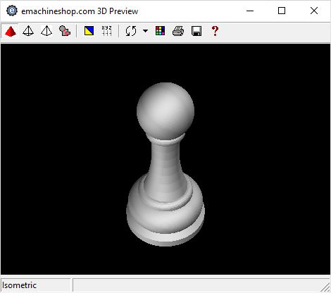 3D render of a chess pawn in eMachineShop CAD