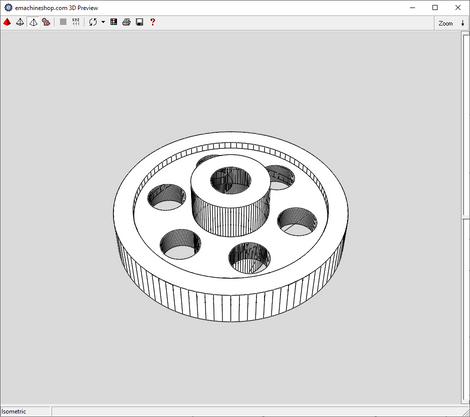 3D render of a custom flywheel made in eMachineShop CAD