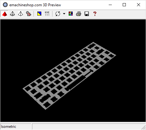 3D render of a keyboard shell in eMachineShop CAD
