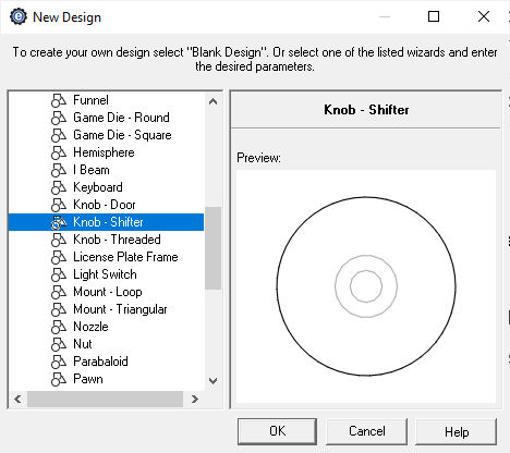 knob creator menu in eMachineShop CAD