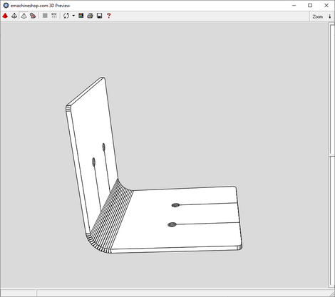 3D render of a custom L-Bracket in eMachineShop CAD