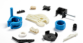 assorted polystyrene parts spread out on a white background
