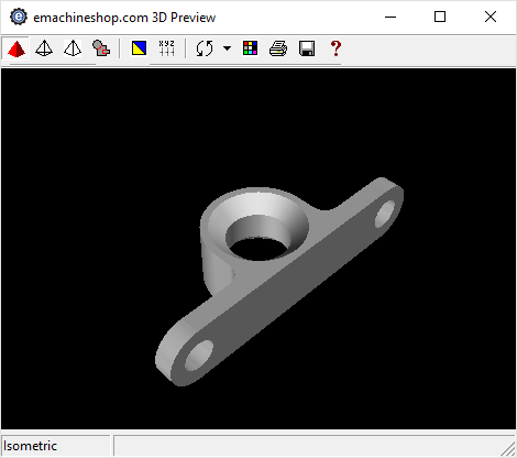 3D render of a mount in eMachineShop CAD