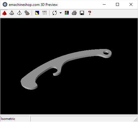 3D render of a bottle opener in eMachineShop CAD