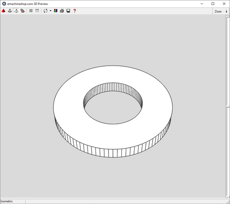 3D render of a custom spacer made in eMachineShop CAD